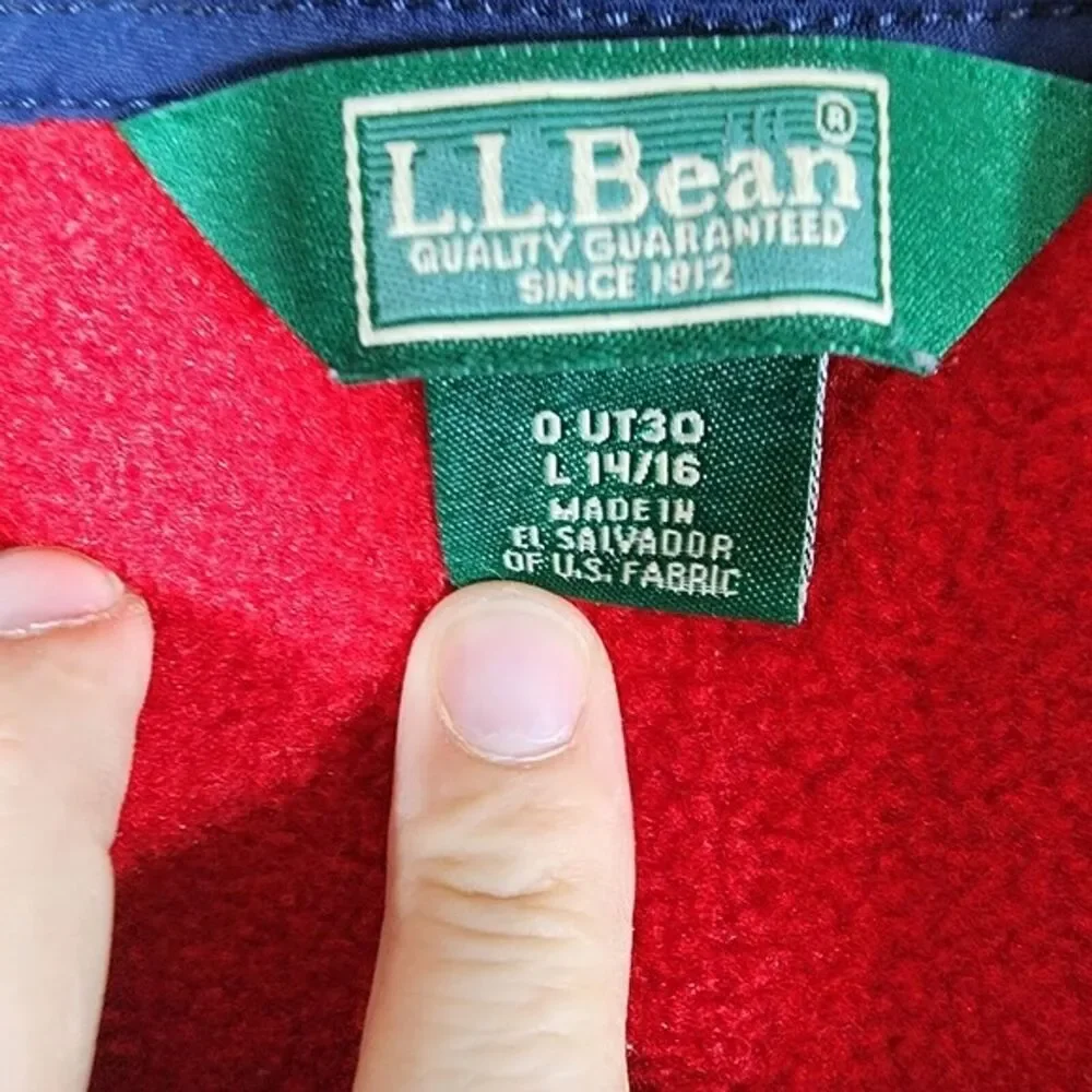 Red Full Zip L.L. Bean Fleece Vest Size Large (14/16)